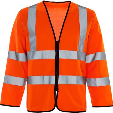 Supertouch Orange Long Sleeved Hi Vis Zip Front Vest