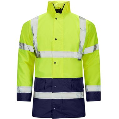 Supertouch Yellow/Navy Hi Vis Two Tone Waterproof Parka Jacket