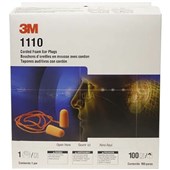 3M 1110 Foam Corded Ear Plugs (100 Pairs) - SNR 37dB