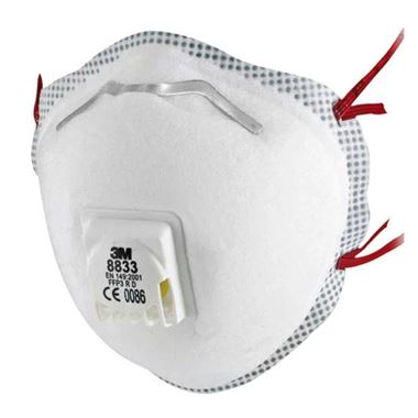 3M 8833 FFP3DR Valved Cup-Shaped Disposable Masks (Pack 10)