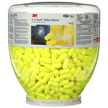 3M EAR Soft Yellow Neons One Touch Ear Plug Refill Bottle PD-01-002 (500 Pairs) - SNR 36