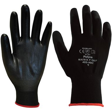 Polyco Matrix P Grip Black PU Gloves 40-MAT - 13g