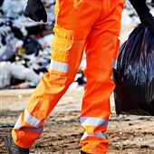 ORN 6900 Vulture Rail Orange Level B Cut Resistant Polycotton Hi Vis Ballistic Trouser