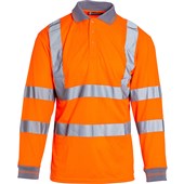 Blackrock Rail Orange Hi Vis Long Sleeve Polo Shirt