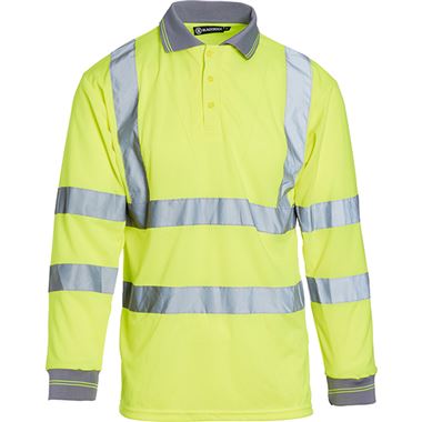 Blackrock Yellow Hi Vis Long Sleeve Polo Shirt