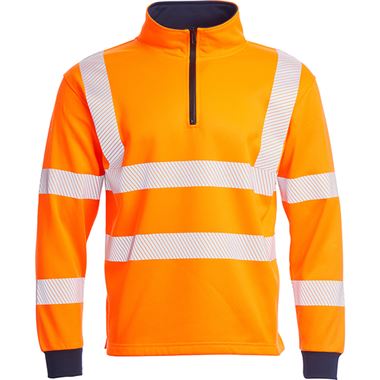 Blackrock Rail Orange 1/4 Zip Hi Vis Sweatshirt