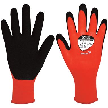 Polyco Polyflex Ultra Grip Gloves 911 with Foamed PU Nitrile Coating - 15g