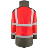 Leo Workwear Tawstock Red/Grey Two Tone EcoViz 4K Baffle Lined Waterproof Hi Vis Jacket