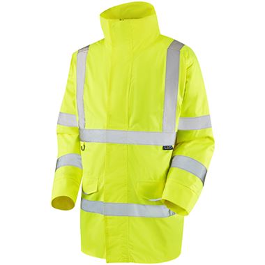 Leo Workwear Tawstock Yellow EcoViz 4K Baffle Lined Waterproof Hi Vis Jacket