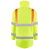 Leo Workwear Putford Yellow EcoViz Waterproof Baffle Lined Orange Brace Superior Hi Vis Jacket