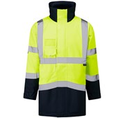 Leo Workwear Marwood Yellow EcoViz 4K Superior Baffle Lined Waterproof Hi Vis Jacket
