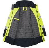 Leo Workwear Marwood Yellow EcoViz 4K Superior Baffle Lined Waterproof Hi Vis Jacket