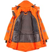 Leo Workwear Clovelly Rail Orange 15K Performance+ Waterproof Breathable Executive Hi Vis Jacket
