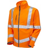 Leo Workwear Orange Waterproof Breathable 3-in-1 Hi Vis Clovelly Jacket with Buckland Softshell