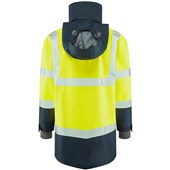 Leo Workwear Clovelly Yellow/Navy EcoViz 15K Performance+ Waterproof Breathable Executive Hi Vis Jacket