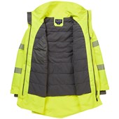 Leo Workwear Petroc Yellow EcoViz 10K Fleece Lined Waterproof Hi Vis Anorak Jacket