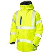 Leo Workwear Marisco Yellow LTEC 20K High Performance Waterproof Breathable Hi Vis Jacket