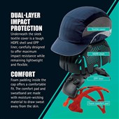 JSP Hardcap Aerolite Lightweight Short Peak Bump Cap - Peak (5cm)