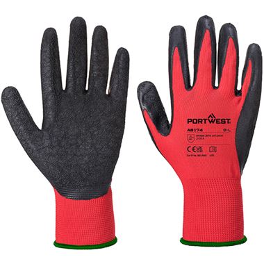 MultiSAVE Pack 12 - Portwest AB174 Latex Crinkle Grip Gloves with Latex Coating 13g (12 Pairs)
