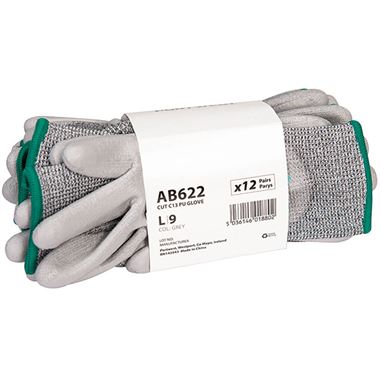 Portwest AB622 Cut C PU Grip Glove with PU Coating 13g (Pack of 12 Pairs)