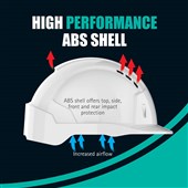 JSP EVOlite Baseworker Safety Helmet - Mid Peak - Vented - Wheel Ratchet - AJB240-000-100