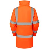 Leo Workwear Cheristow Rail Orange EcoViz 4K Superior Baffle Lined Womens Waterproof Hi Vis Jacket