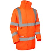 Leo Workwear Cheristow Rail Orange EcoViz 4K Superior Baffle Lined Womens Waterproof Hi Vis Jacket