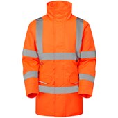 Leo Workwear Cheristow Rail Orange EcoViz 4K Superior Baffle Lined Womens Waterproof Hi Vis Jacket