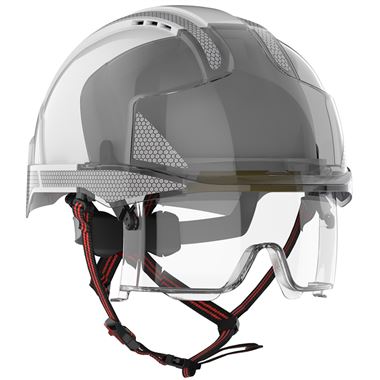 JSP EVO VISTAlens Dualswitch Safety Helmet with Integrated Eyewear & CR2 Reflective - Vented - Wheel Ratchet