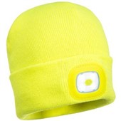 Portwest B029 Beanie Hat USB Rechargeable LED Head Light