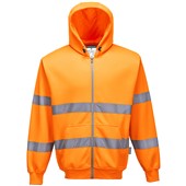 Portwest B305 Orange Hi Vis Zipped Hoodie