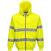 Portwest B305 Yellow Hi Vis Zipped Hoodie 