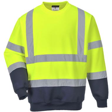 Portwest B306 Yellow/Navy Two Tone Hi Vis Sweatshirt