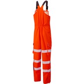 Leo Workwear Northam Orange EcoViz 10K Waterproof Breathable Hi Vis Bib & Brace 