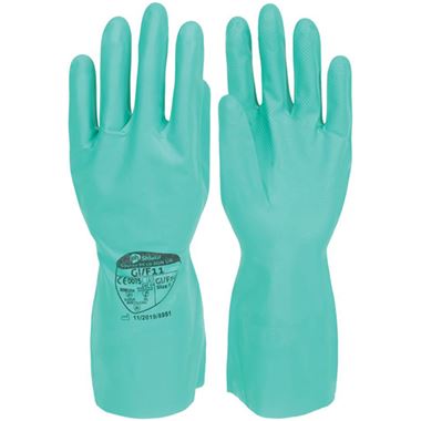 Polyco Shield Green Nitrile Chemical Resistant Gloves GI/F11