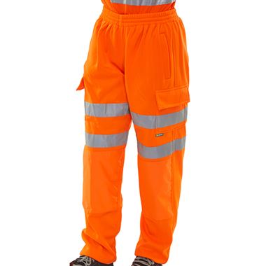 BEESWIFT BSJBOR Orange Hi Vis Jogging Bottoms 