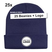 25 x Uneek UC410 Cuffed Beanie Hats including Logo | Bundle Deal