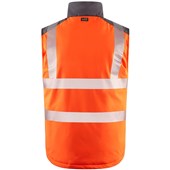 Leo Workwear Halsinger Orange Performance+ EcoViz Fleece Lined Padded Hi Vis Bodywarmer