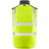 Leo Workwear Halsinger Yellow Performance+ EcoViz Fleece Lined Padded Hi Vis Bodywarmer