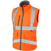 Leo Workwear Sandymere Orange Quilt Lined Women's Hi Vis Bodywarmer