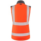 Leo Workwear Beckland Women's Rail Orange Performance+ EcoViz Fleece Lined Padded Hi Vis Bodywarmer