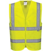 Portwest C375 Yellow Hi Vis Zipped Band & Brace Vest