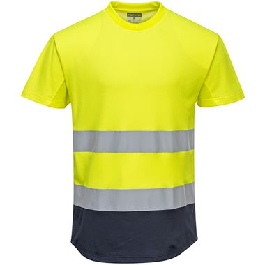 Portwest C395 Yellow/Navy Two Tone MeshAir Cool Hi Vis T Shirt