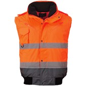 Portwest C465 Orange/Navy Fur Lined Waterproof 3 in 1 Hi Vis Bomber Jacket