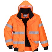 Portwest C467 Orange Padded Waterproof 3-in-1 Hi Vis Bomber Jacket