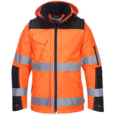 Portwest C469 Orange Pro Fur Lined Waterproof 3-in-1 Hi Vis Jacket