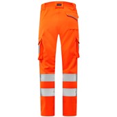 Leo Workwear Beckamoor Rail Orange EcoViz Womens Stretch Cargo Hi Vis Trousers