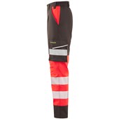Leo Workwear Winswell EcoViz Women's Red/Grey Stretch Hi Vis Cargo Trouser