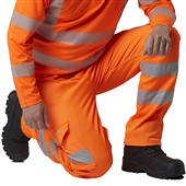 Leo Workwear Kingford Orange EcoViz Stretch Polycotton Hi Vis Cargo Trouser