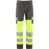 Leo Workwear Winsford EcoViz Women's Yellow/Grey Stretch Hi Vis Cargo Trouser